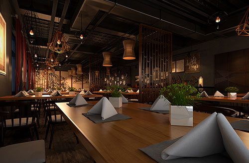 邢台简约大气中式风格餐厅设计装修效果图